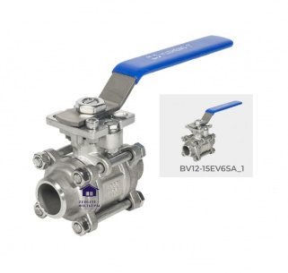 Кран шаровой 1/2" регулирующий AISI316 сварка ANSI V-port 30° с рукояткой фото 2