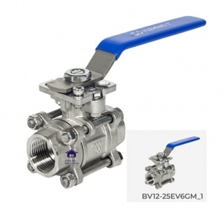 Кран шаровой 1"BSP регулирующий AISI316 V-port 30°  Ду25 фото 1