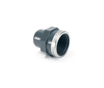 Ниппель переходной 25х1/2" ВР PVC-U PN16  втулочное окончание с мет. кольцом  фото 1