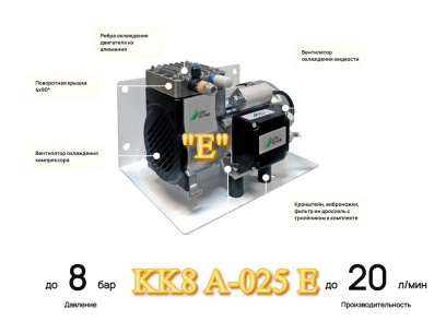 Компрессор поршневой безмасляный KK8 A-025 E фото 1
